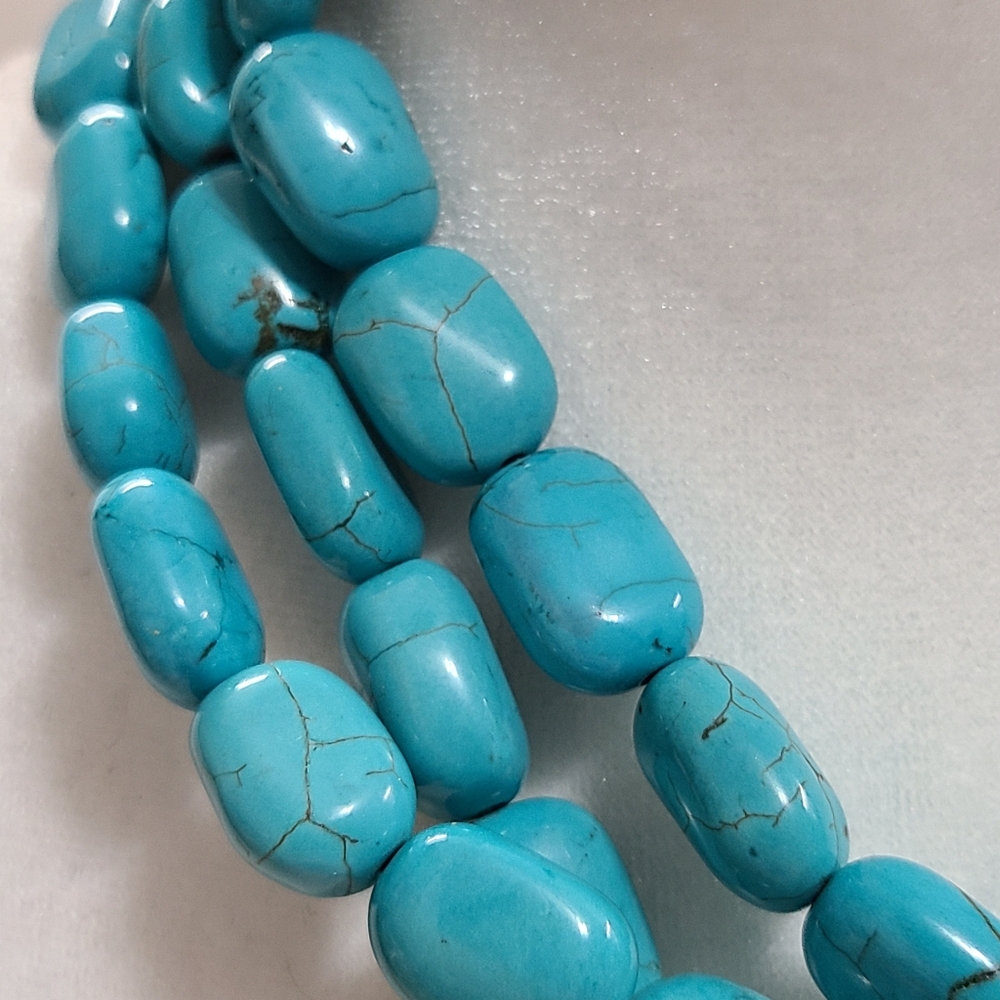 Multi Layer Turquoise Statement Necklace With Sta… - image 6